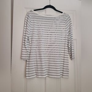 Women's A New Day Black & White Strip Shirt